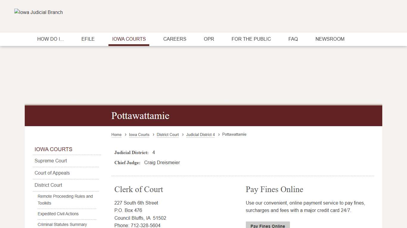 Pottawattamie Judicial District 4 Iowa Judicial Branch
